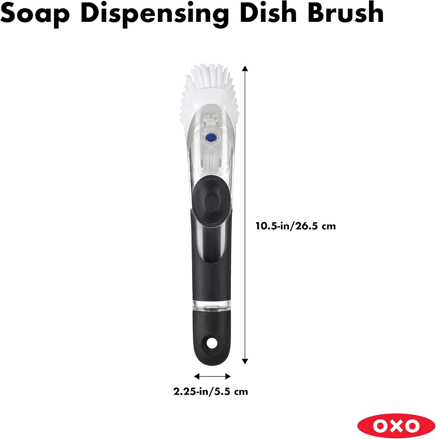 OXO Good Grips Soap Dispensing Dish Brush,Black/Clear/White,15x10x5cm: Home & Kitchen