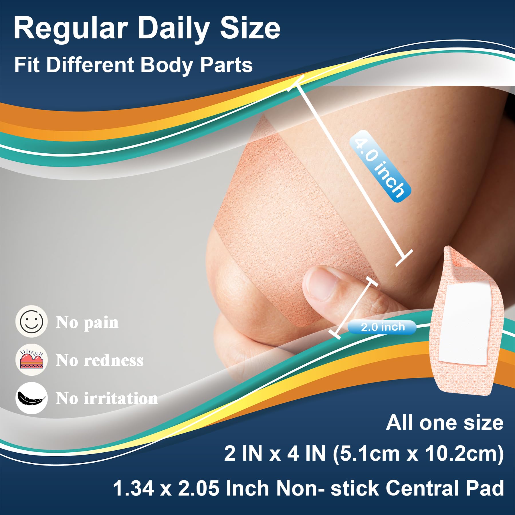 Hysimedy Silicone Adhesive Bandages Large Sizes for Sensitive Fragile Skin 2