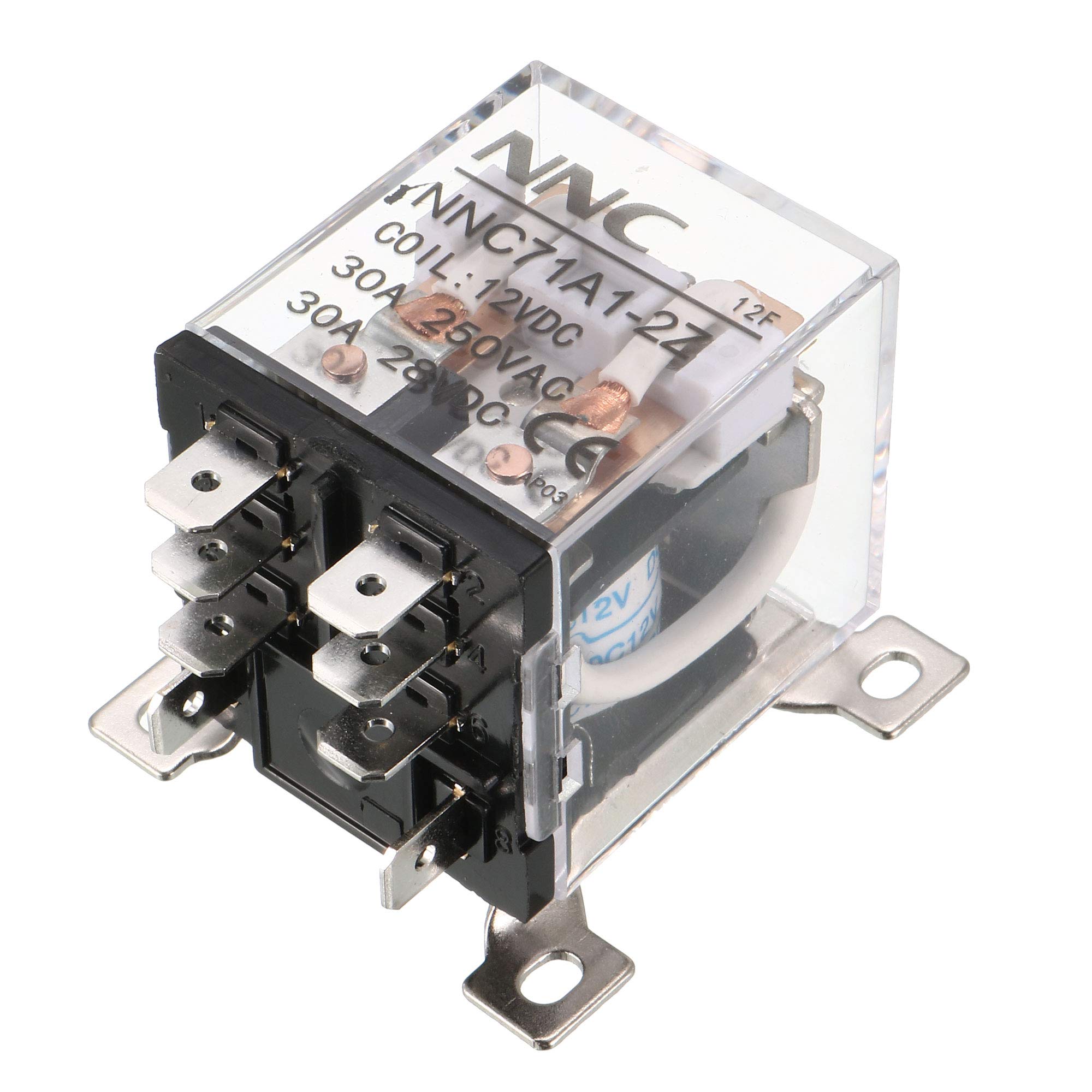 Sourcingmap JQX-12F 2Z DC 12V 30A DPDT General Purpose Power Relay 8 Pin