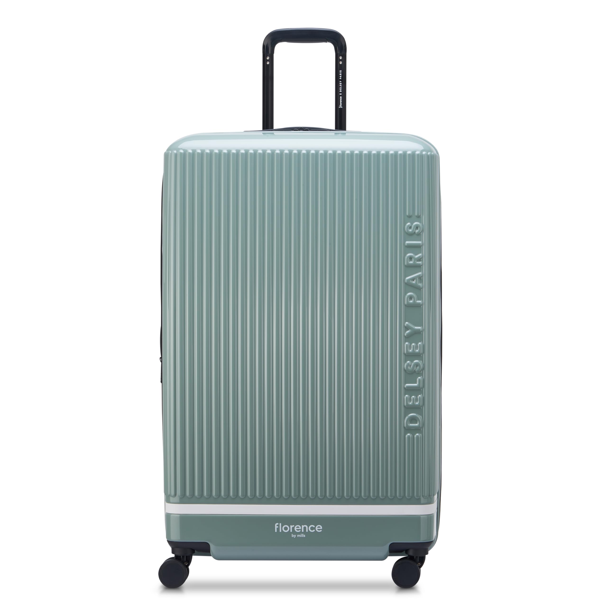 florence by mills Spin Me Away Hardside Expandable Luggage with Spinner Wheels, Sage Green, Checked-Large 29 Inch