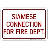 Siamese Connection for Fire Dept. Sign, 10x7