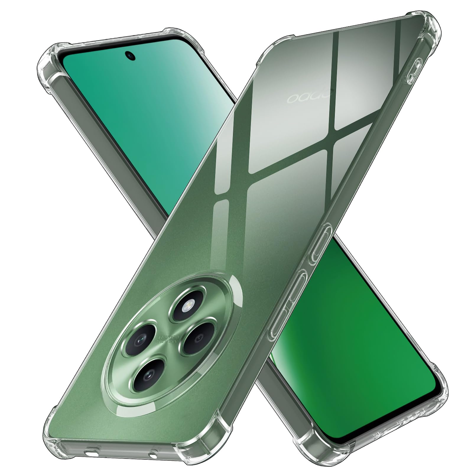 SineOrdo Case for OPPO Reno 12 F / 12 FS Phone Case Clear, Slim Cover OPPO Reno 12 F / 12 FS with Shock-Absorbent Corners Silicone TPU Thin Soft Shockproof - Transparent