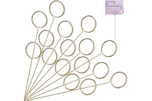 GAQWOK 40Pcs Floral Pick Card Holder, Gift Card Tree Holder, Photo Memo Holder Pick Stick, 12 Inch Suitable for Wedding Birthday Party Flower Gifts (Round)