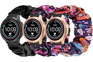 Puhuite Compatible with 16mm 18mm 20mm 22mm Watch Bands,Soft Cute Printed Elastic Cloth Wristband Quick Release Band Scrunchie Wristbands Replacement for Women