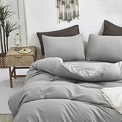Cottonight Silver Grey Comforter Sets Queen Light