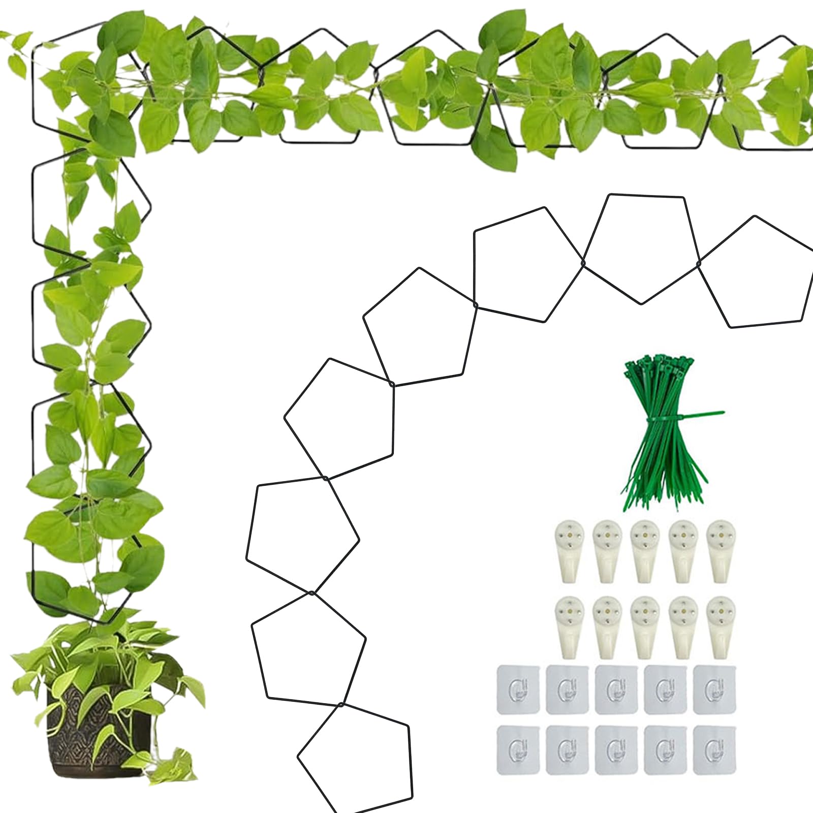 Photo 1 of 20 PCS Chain Trellis for Climbing Plants, Wall Trellis for Climbing Plants Indoor Outdoor Houseplant Trellis Plant Vine Support for Monstera, Pothos, Ivy, Wisteria