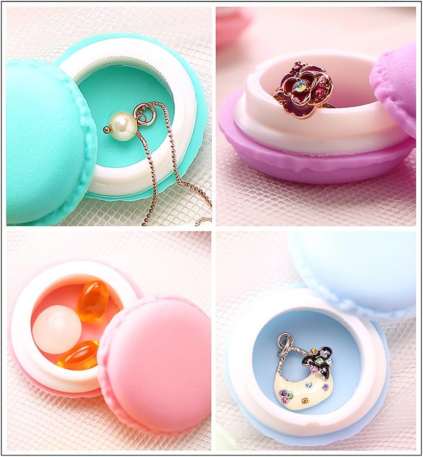 Coolrunner Macaron Case, Mini Macaron Box, Macaron Jewelry Box, Macaron Cute Pill Box, Colorful Macaron Jewelry Storage Box, Shape Storage Box Candy Cute Pill Organizer Case Container(6 PCS): Home & Kitchen
