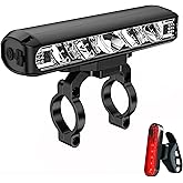 AKALATE Super Bright Bike Lights Front and Back, 2600 Lumen USB C Rechargeable Bike Light Set, Aluminum Alloy LED Bicycle Lig
