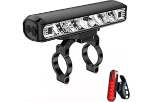 AKALATE Super Bright Bike Lights Front and Back, 2600 Lumen USB C Rechargeable Bike Light Set, Aluminum Alloy LED Bicycle Lig