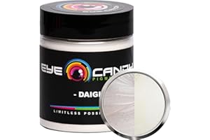 Eye Candy Pigments Premium White Mica Powder - Daigi (25gr) - for Epoxy, Resin, Soap, Paint, Woodworking, Acrylic Pouring, Ba