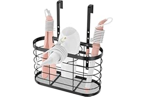 Aolldy 3 in 1 Hair Tool Organizer - Adjustable Height Wall Mounted/Cabinet Door Bathroom Organizer, Under Sink for Hair Dryer, Flat Irons, Curling Wands, Straighteners