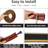 ZOFORTY Black Rubber Floor Cable Protector 3M Yellow Line Wire Cover Animal view 6