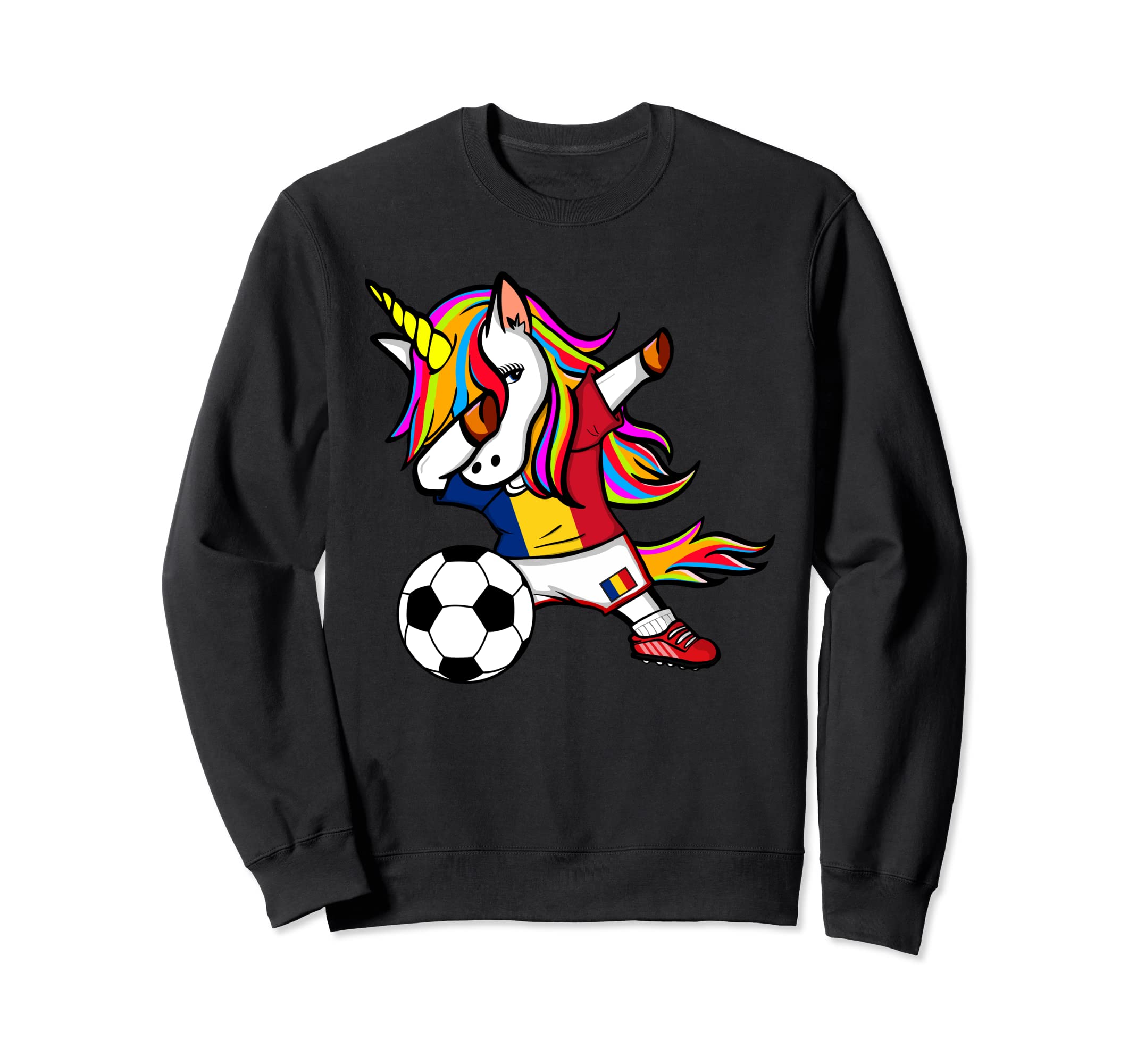 Dabbing Unicorn Romania Soccer Fans Jersey Romanian Football Sweatshirt