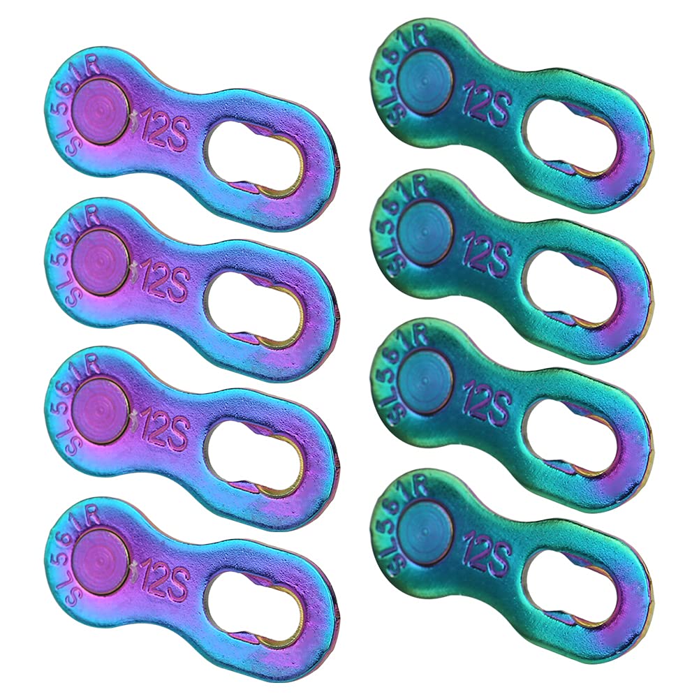 POENVFPO Bike Chain Link, 4Pair Steel Bike Chain Links Connectors Parts Cycling Accessory Suitable for 12 Speed (Colorful