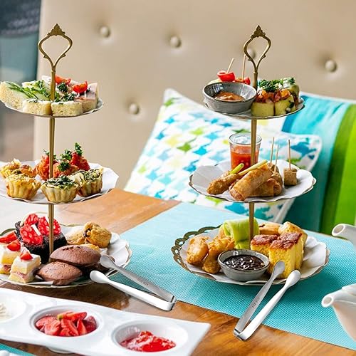 6-Pack Mini Stainless Steel Tongs (4.48") - Small Serving Tongs For Ice, Appetizers, Tea Party