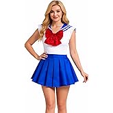 Sinkawa Jackets Sailor Anime Outfit School Uniform Onesie Romper With Pleated Skirt Cosplay Costume For Women Girls