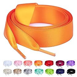 Booyckiy Flat Colorful Satin Ribbon Shoelaces