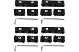 KIMISS 12Pcs Aluminum Alloy Spark Plug Wire Separator for 8mm 9mm 10mm Engine, Black Wire Divider, Heat-Resistant Cable Organ