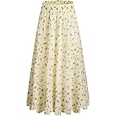Suvifuly Women's Casual Skirt Summer Stretch High Waist Flowy Skirts Chiffon Loose Lightweight Skirts for Women with Lining