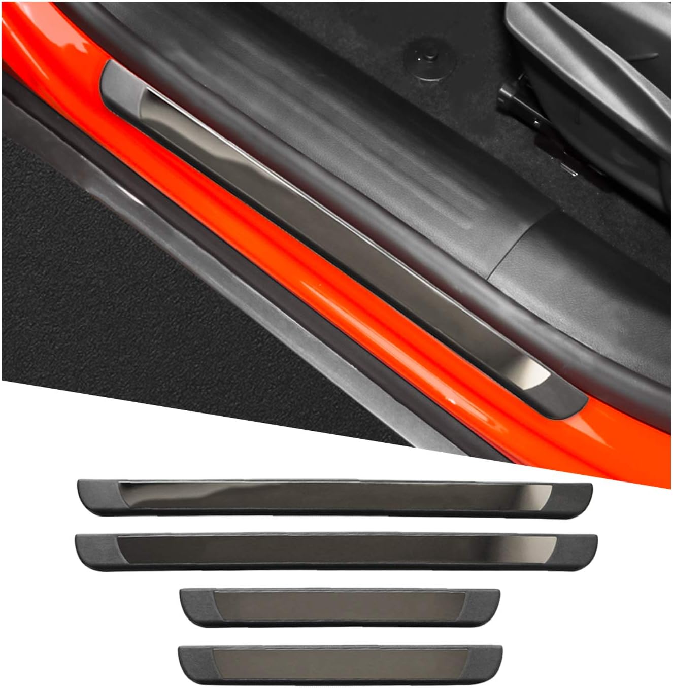 Amazon Com Cdefg 4pcs Car Door Sill Protector Door Sill Scuff Plates For 2015 2019 2020 Renegade Door Entry Guard Cover Door Sill Protection Stainless Steel Scratch Resistance Automotive