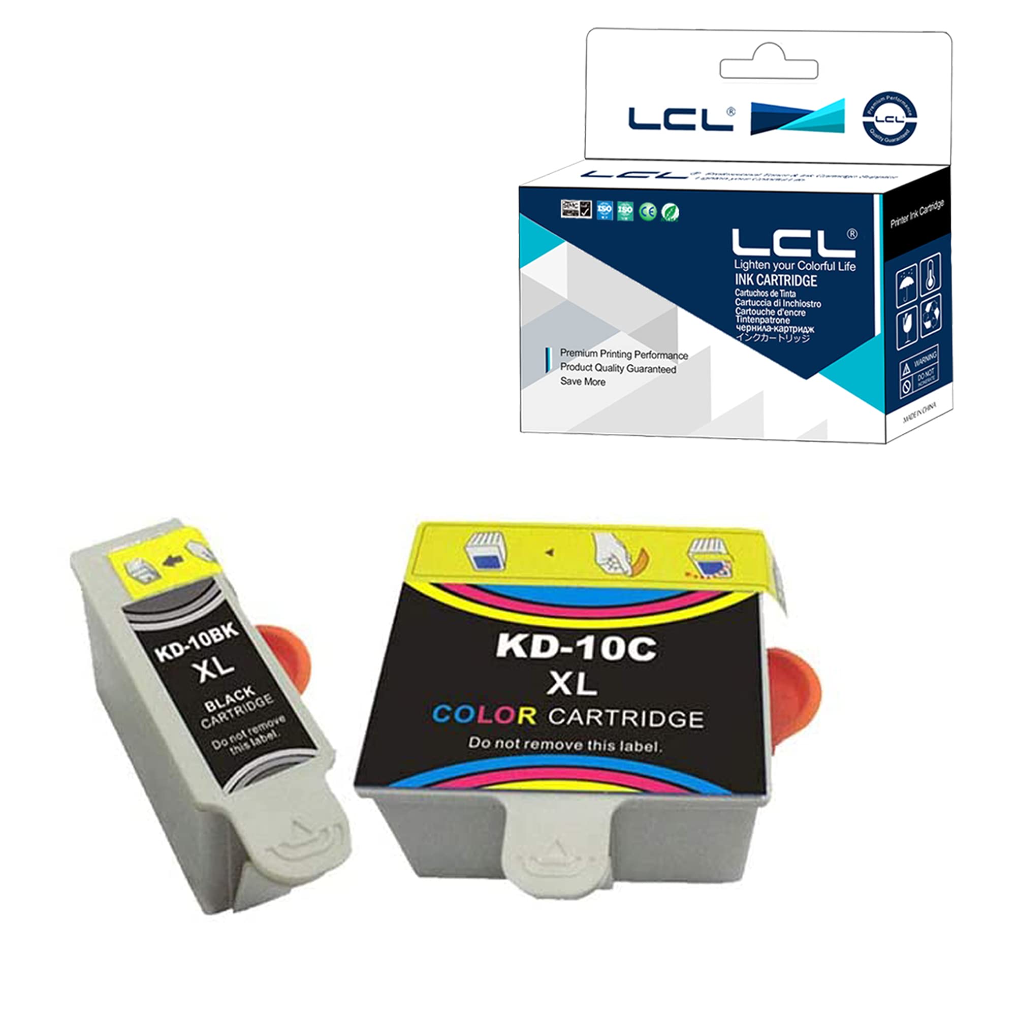 LCL Compatible Ink Cartridge 10 10B 10C XL (2PK 1Black 1colour) Replacement for Kodak EasyShare 5100 EasyShare 5300 EasyShare 5500 ESP 3 ESP 3250 ESP 5 ESP 5210 ESP 5250 ESP 7ESP 7200 ESP 9200ESP