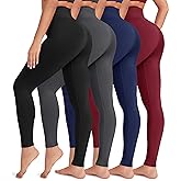 VALANDY Creamlush 4 Pack Leggings for Women-High Waisted Ultra Soft Stretchy Yoga Lounge Pants