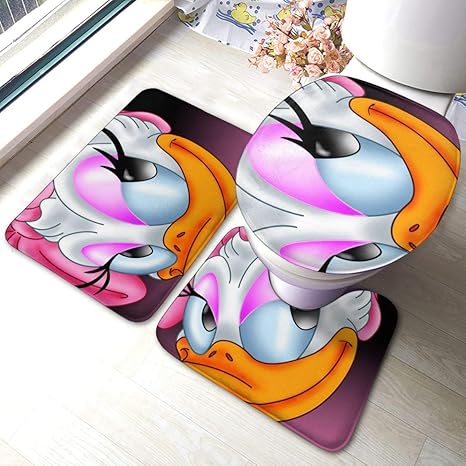 Amazon ドナルドダックのガールフレンドの壁紙6 トイレマット 吸水速乾 滑り止め 足元マット 便座カバー フタカバー おしゃれ かわいい トイレファブリック 3点セット トイレマット タンクカバー ホーム キッチン オンライン通販