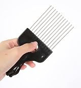 IRYNA Metal Afro Comb Professional Smooth Hair Pick Wide Tooth for Curly view 7
