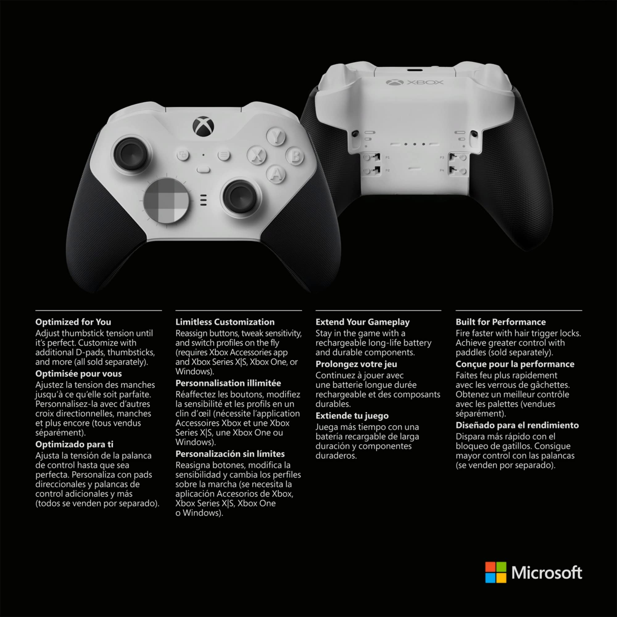 Xbox Elite Wireless Controller Series 2 Core – White (Renewed Premium)