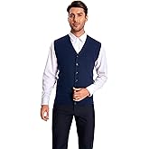 WOSICA Men's 100% Cashmere V Neck Vest