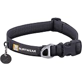 Ruffwear, Front Range Dog Collar, Basalt Gray, 14"-20" | Durable Tubelok Webbing, Lightweight Adjustable, Side Release Buckle with Aluminum V-Ring &amp; ID Tag Silencer for Everyday Use