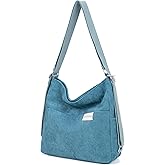 Wytidian Corduroy Tote Backpack Crossbody Bag for Women, Convertible Shoulder Bags Designer Handbag for College, Work