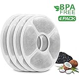 MOSPRO Carbon Replacement Filters for Pet Fountain - 4 Packs for Automatic Flower Water Dispenser Compatible for Cats and Dogs