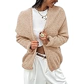 Saodimallsu Womens Fall Open Front Cardigan Sweaters Long Sleeve Soft Slouchy Cozy Knit Casual Loose Sweater Coats
