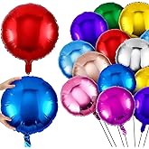 Deekin 100 Pcs 18 Inch Round Foil Balloons Aluminum Foil Helium Balloons Bulk for New Year Party Birthday Baby Shower Graduation Wedding Decor(Mixed Colors)