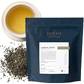 Rishi Tea Jasmine Organic Chinese Green Loose Leaf Tea, Caffeinated, 1lb | Floral Aroma and Taste, Jasmine Flower, Calm, Sustainable, 64+ Servings
