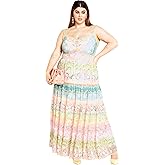 CITY CHIC Women's Plus Size Augustine Print Tier Maxi Dress