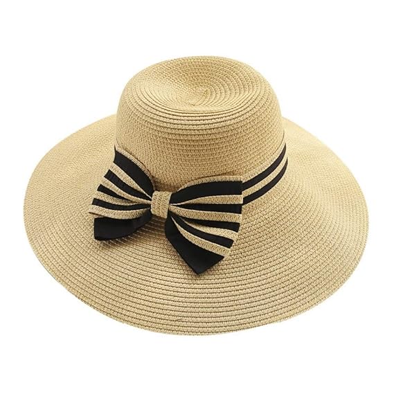 Rjjdd Chapeau De Plage Parasol Chapeau De Paille Large Côté