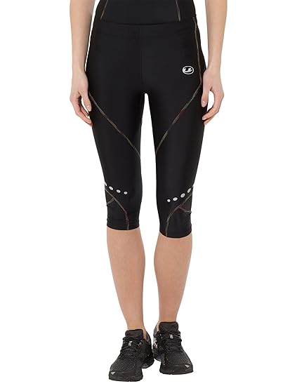 Ultrasport Rainbow - Pantalones corsario de Deporte para Mujer, Color Negro, Talla XS