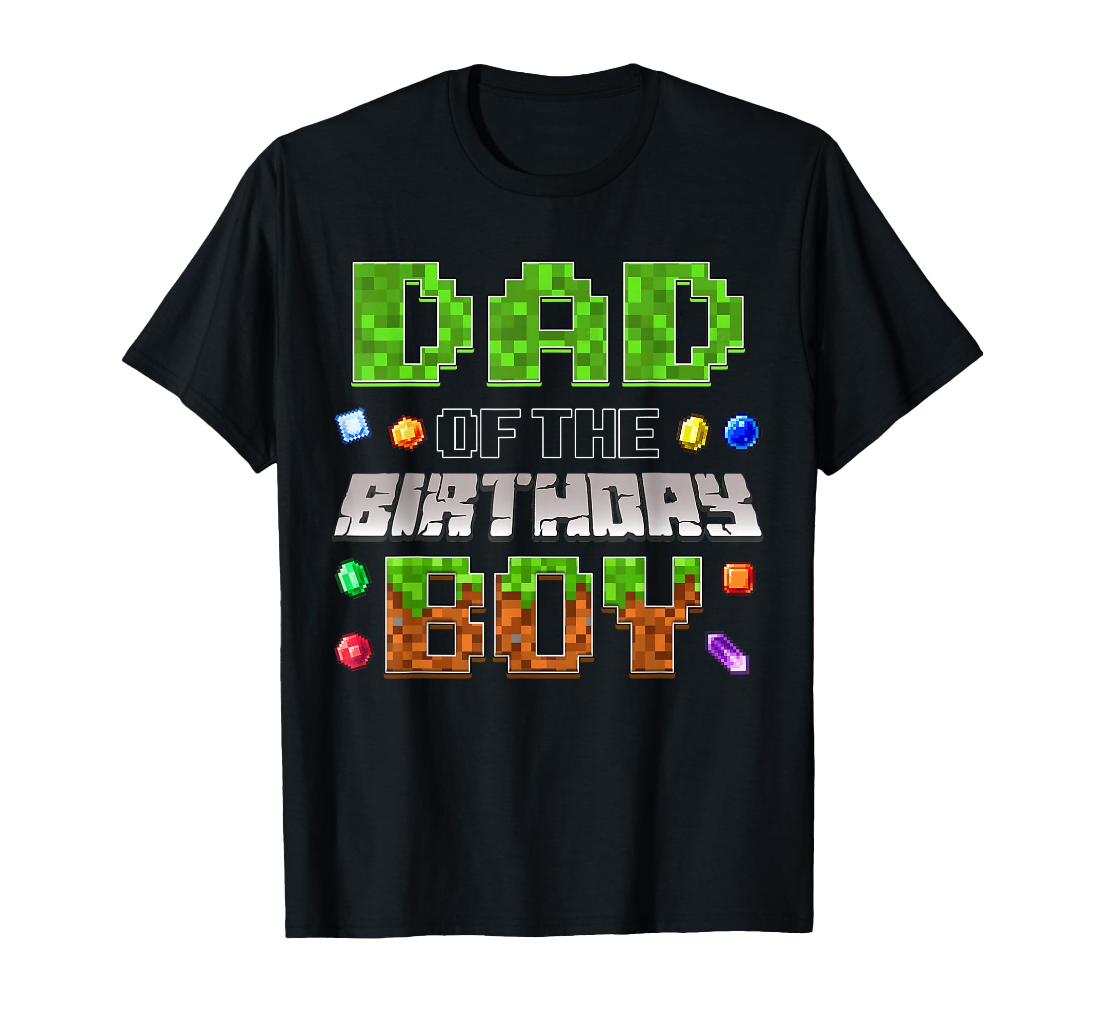 Photo 1 of Dad Of The Birthday Boy Game Pixel Number Birthday Party T-Shirt