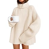 ZESICA Women's 2026 Fall Winter Sweaters Oversized Turtleneck Long Sleeve Chunky Knitted Pullover Sweater Jumper Tops