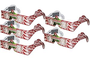 ROORUZ 3D Christmas Glasses - 5 Pack - See CANDY CANES! Turn Holiday Lights Into Magical Images For A Fun Christmas Experience! Our USA MADE Holiday Specs Are Perfect For Festivities!