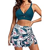 Daci Women High Waisted Bikini Set with Skirt - Tummy Control 2 Piece Swimsuit Twist Knot Bathing Suit 2026