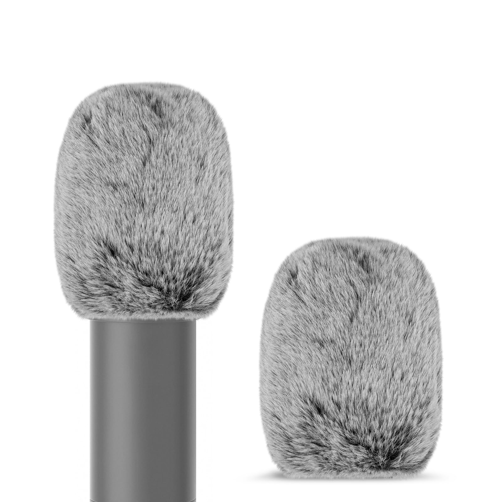 Geekria for Creators Furry Windscreen for 1'' (25mm) Diameter Microphones, Mic DeadCat Wind Cover Muff, Windbuster, Windjammer, Fluff Cover Windshield Compatible with MXL 770 (Grey / 2 Pack)