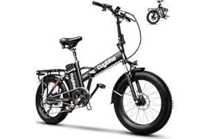 Kebiko 1000W Folding Electric Bike,48V 20AH Removable Battery E Bike,30+MPH,80 Miles Max Range Electric Bike for Adults,20" Fat Tire Foldable ebike,Adult Electric Bicycle for Commute Beach Snow