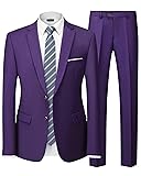 Hihawk Men's 2 Piece Slim Fit Suit with Stretch