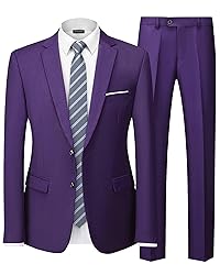 Hihawk Men's 2 Piece Slim Fit Suit with Stretch