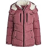 Reebok Womens Puffer Jacket - Heavyweight Puffer Coat with Faux Fur Trim Hood - Outerwear Down Winter Jackets for Women
