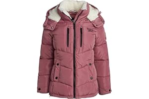 Reebok Womens Puffer Jacket - Heavyweight Puffer Coat with Faux Fur Trim Hood - Outerwear Down Winter Jackets for Women