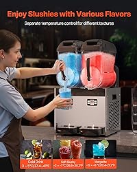 VEVOR Commercial Slushy Machine, 12Lx2 Double Tank